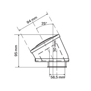 RED FILTER E13 Ø 60 inclined 25° for PHBG 15÷21-PHBL 20÷26 threaded carburettors