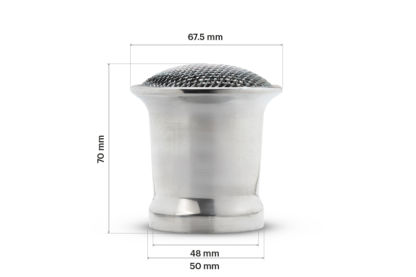 Air horn Ø 48x70x1,2 fastening threaded with net for PHBE-PHF carburettors