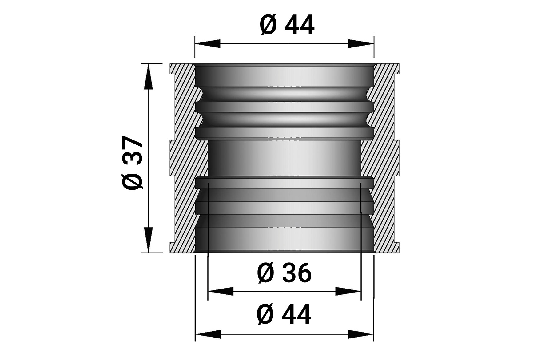 Intake rubber for PHBE-PHF 32-36 (37 mm) carburettors