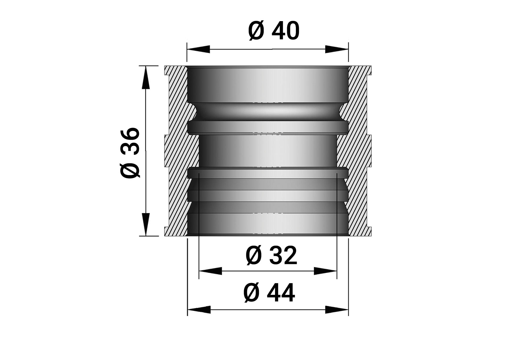 Intake rubber for PHBE-PHF 30-34 (height 35 cm) carburettors