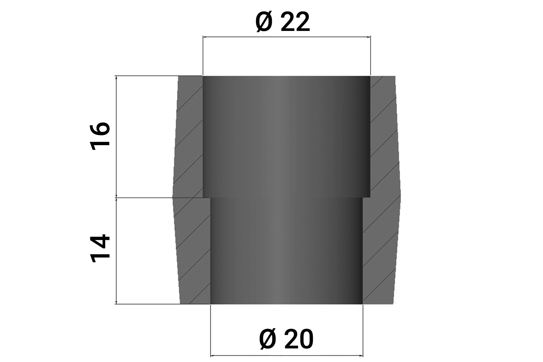Intake rubber for PHBG 15-19 B (30 mm) carburettors