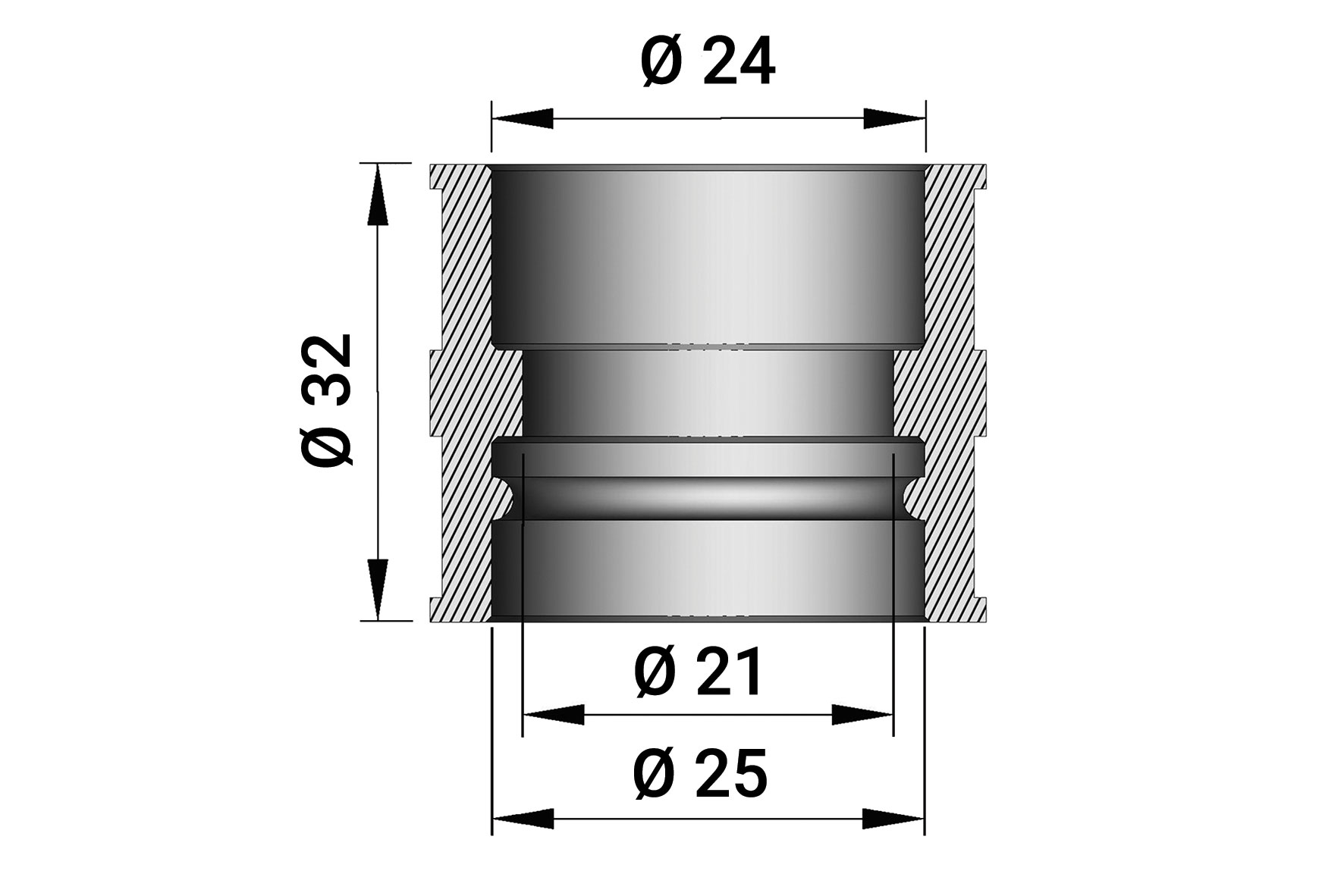 Intake rubber for PHBG 15-21 B (32 mm) carburettor