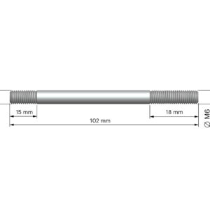 4 M 6x102 studs for crankcase