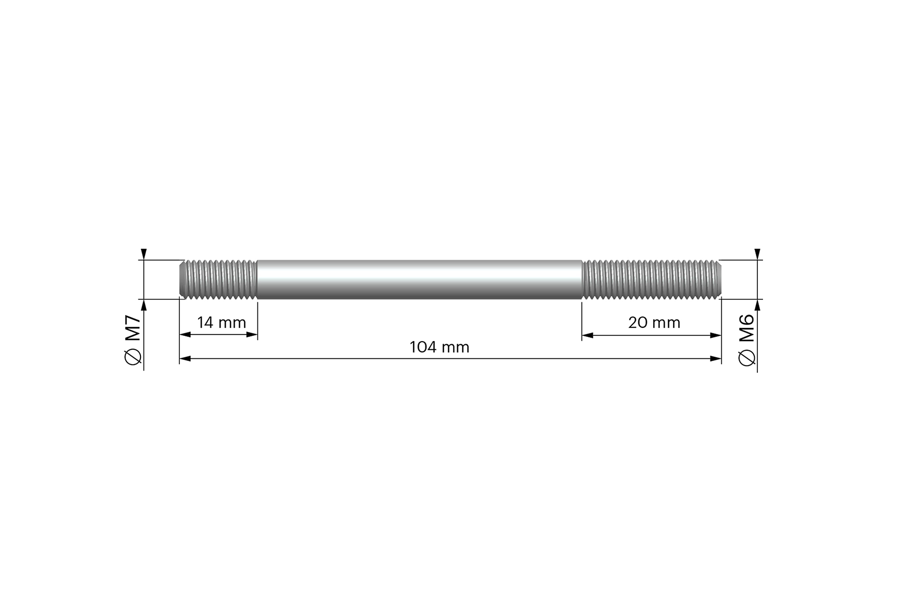 4 M 7x104 studs for crankcase