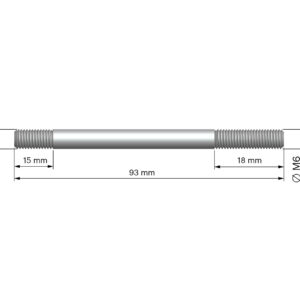 4 M 6x93 mm U5917 studs for cylinder